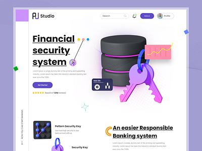 Personal Bank Security - Landing Page bank security bank website banking website digital banking website finance finance website financial analysis financial landing page fintech website homepage interface landing page online banking online payment personal bank web web design website