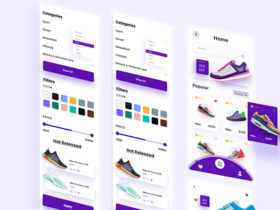 Nike Shoes - App Design Concept app design concept ecommerce ecommerce app ios mobile mobile design nike nike air shoe product design rebook shoes app shoe app ui shoe apps shoes app shoes design shoes store shopping snickers