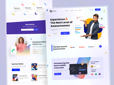 Experience Growth Landing page UI agency web branding experience agency home page design homepage landing page marketing website startup uidesign website website design
