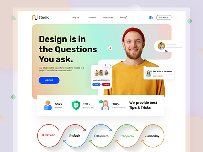 Thinking is the enemy of creativity creativity design agency design tips tricks designer gradient homepage landing page promotion startup visual designer web design website website design website theme