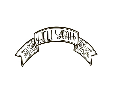 Hell Yeah Banner brush lettering hand lettering ipad ipad lettering lettering procreate