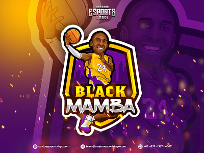 Kobe Bryant the a.k.a Black Mamba avatars caricature custom esports logo esports logo gamer logo gamers gaming logo illustration kobe bryant logo mascot esports mascot logo