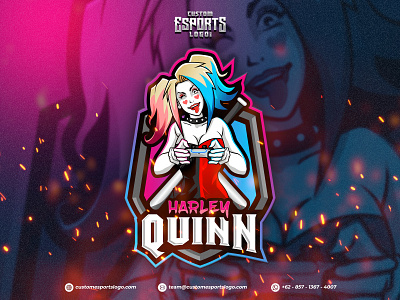 Harley Quinn avatars caricature custom esports logo esports logo gaming logo illustration mascot mascot design mascot esports mascot logo