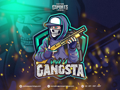 Gangster Mascot Esports Logo avatars caricature custom esports logo esports logo gamer logo gaming logo logo mascot mascot esports mascot logo