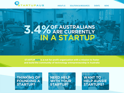 StartupAus australia draft homepage nfp startup