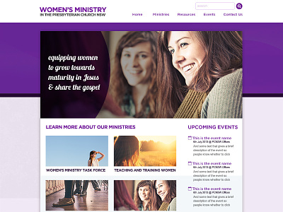 Women's Ministry Task Force church ministry purple women