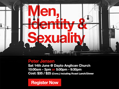 Men, Identity & Sexuality church helvetica identity overprint red sex sexuality