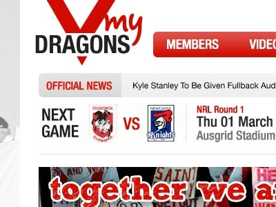 My Dragons network redesign social sport unsolicited