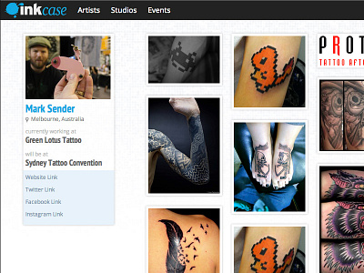 Inkcase profile site tattoo website