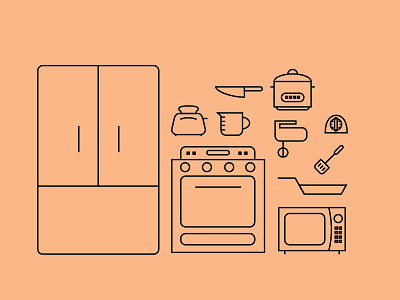 Kitchen Icons design iconography illustration minimal minimalism
