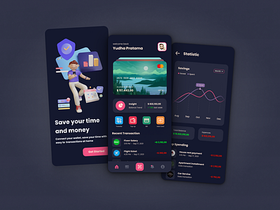 Wallet M-banking design Mobile