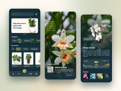 Plant Detections Apps artifical intelligence desin detection flower garden mobile app plant ui design uiux