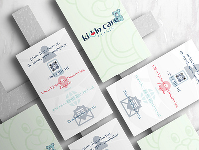 Business card Kiddo care clinic branding business card businesscard hospital hospital logo logo pediatric qr qr code qr code design vcard