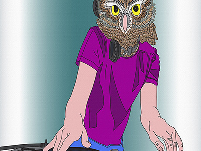 Night Owl DJ bird people dj owl