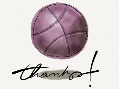 Dribbble thanks! app dribbble logo paper thanks