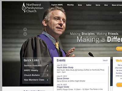 Homepage church homepage slab interactive ui web design