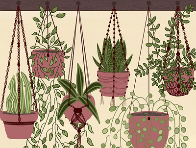 Plant Collage design hand drawn illustration procreate