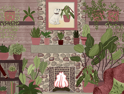 Plant Retreat design hand drawn illustration procreate