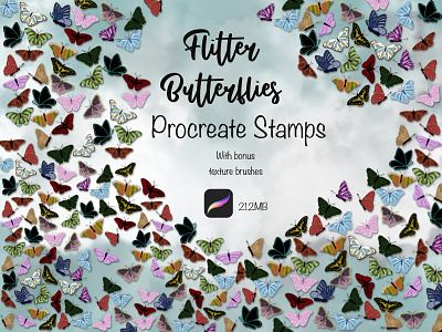 Flitter Butterflies Procreate Stamps