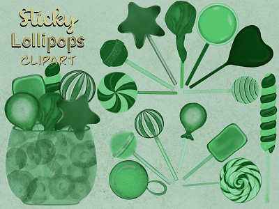 Sticky Lollipops in Green