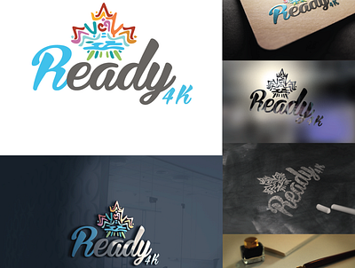 ready4k logo 4k design flat illustrator logo logodesign minimal typography vector