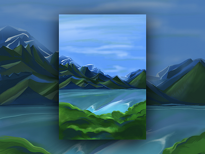 Landscape Painting digital illustration illustrator painting painting brushes procreate