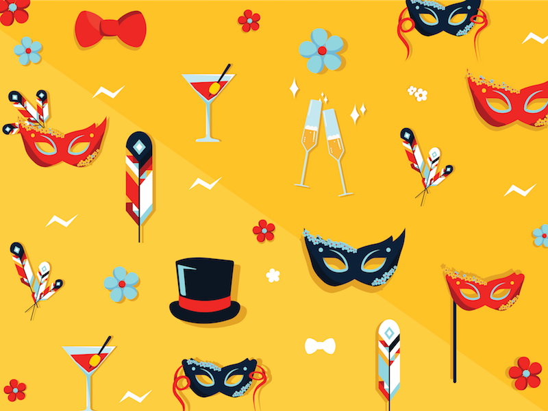 Winter Formal Design icons dance illustrations design graphic design