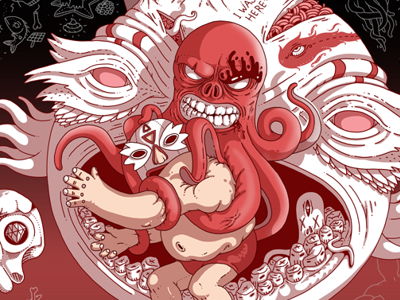 WRSTLR art artist character design color digital fear illustration illustrator istanbul octopus wacom wrestler