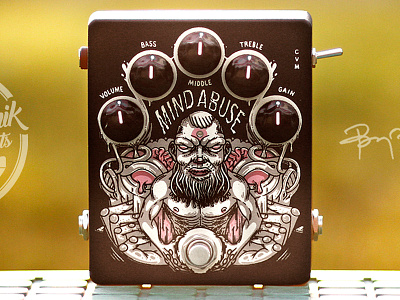 Mind Abuse / High Gain Distortion Pedal-Preamp art direction drawing effect graphic design guitar illustration music pedal product