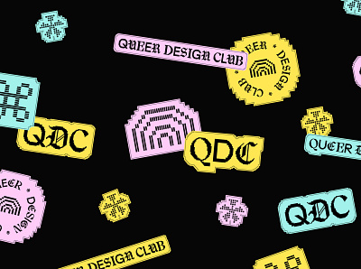 Queer Design Club Stickers lettering lgbtq pixel pride queer queer typography typography vector