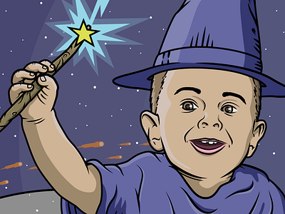 Wizard baby illustration for Sparrow Sleeps album cover