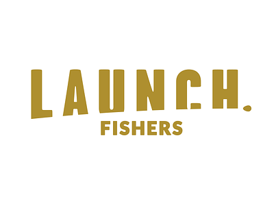 Launch Fishers Logo branding coworking foxio launch fishers logo