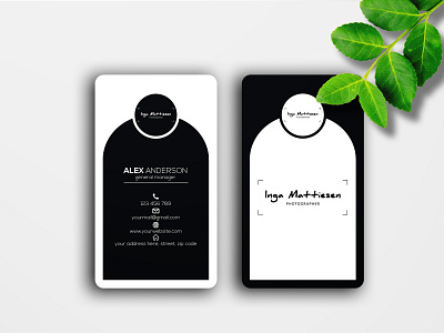 vertical business card print ready