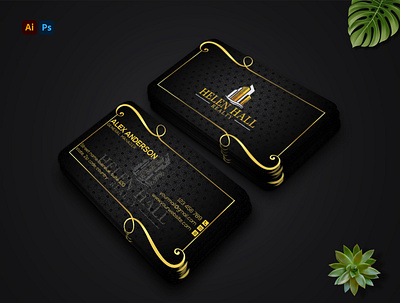 luxury black business card design print ready