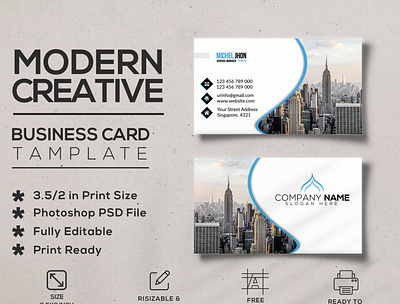 modern creative business card template 3d animation branding business card card creative design graphic design logo modern motion graphics visiting card
