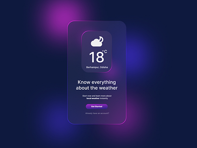 Glass Morphism UI Design 3d design graphic design ui ux vector weather