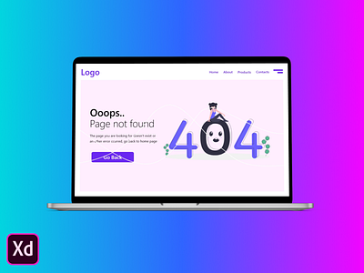 404 UI Design 404 graphic design illustration typography ui ux vector