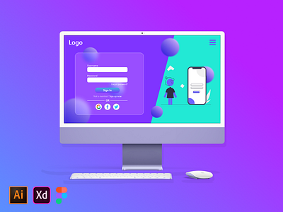 Sign in Page UI Design 3d graphic design illustration login login pager sign in page ui ux vector