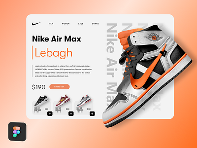 Nike Air Max UI Design 3d branding design figam figma design graphic design illustration logo nike nike air max typography ui ux vector web design website design