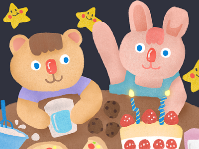 lunchtime 🧀🧁 bear design drawing illustration lunch procreate rabbit