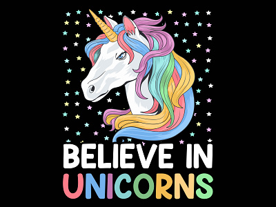 Believe in Unicorn Kids T- shirt design design designs kids tshirt tshirts typography unicorn vector vintage design