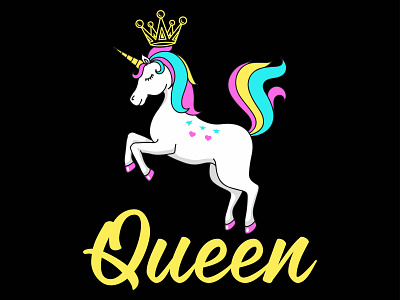 Unicorn Queen t-shirt design designs tshirts unicorn vintage design