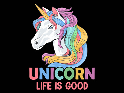 Unicorn life is good Kid's T-shirt design design designs kids tshirts unicorn