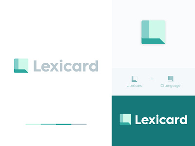 Lexicard logo app branding digital design flat icon identity design logo mark mobile typeface typography