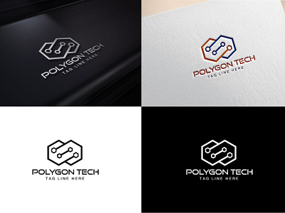 Polygon Tech logo digital logo graphicdesign icon illustration logos minimalist unique logo