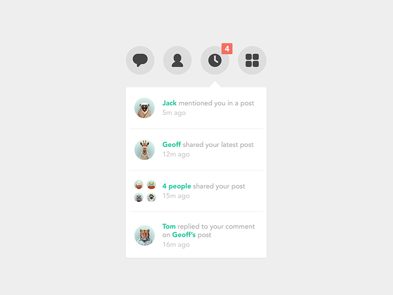 Notifications notifications badge prismatic minimalism simplicity icons awesomeness avenir flat design