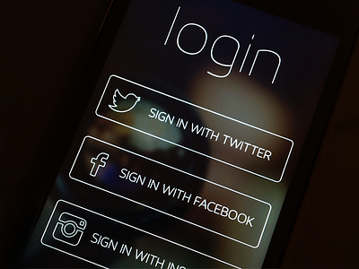 Social Login coming soon facebook instagram iphone iphone app login minimal sign in social twitter