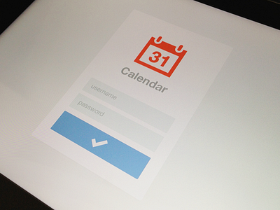 iPad Calendar Login awesomeness calendar flat design login minimal minimalism password simplicity username