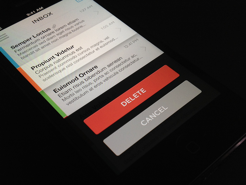 Delete? delete minimalism minimal simple awesomeness mail red button iphone app mail app flat design