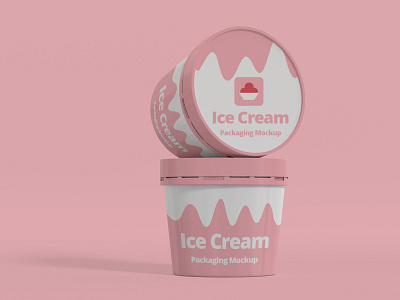 Ice Cream Packaging Mockup 3d branding design graphic design ice cream logo mockup motion graphics packaging